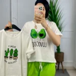 ست تاپ شلوارک آواکادو
